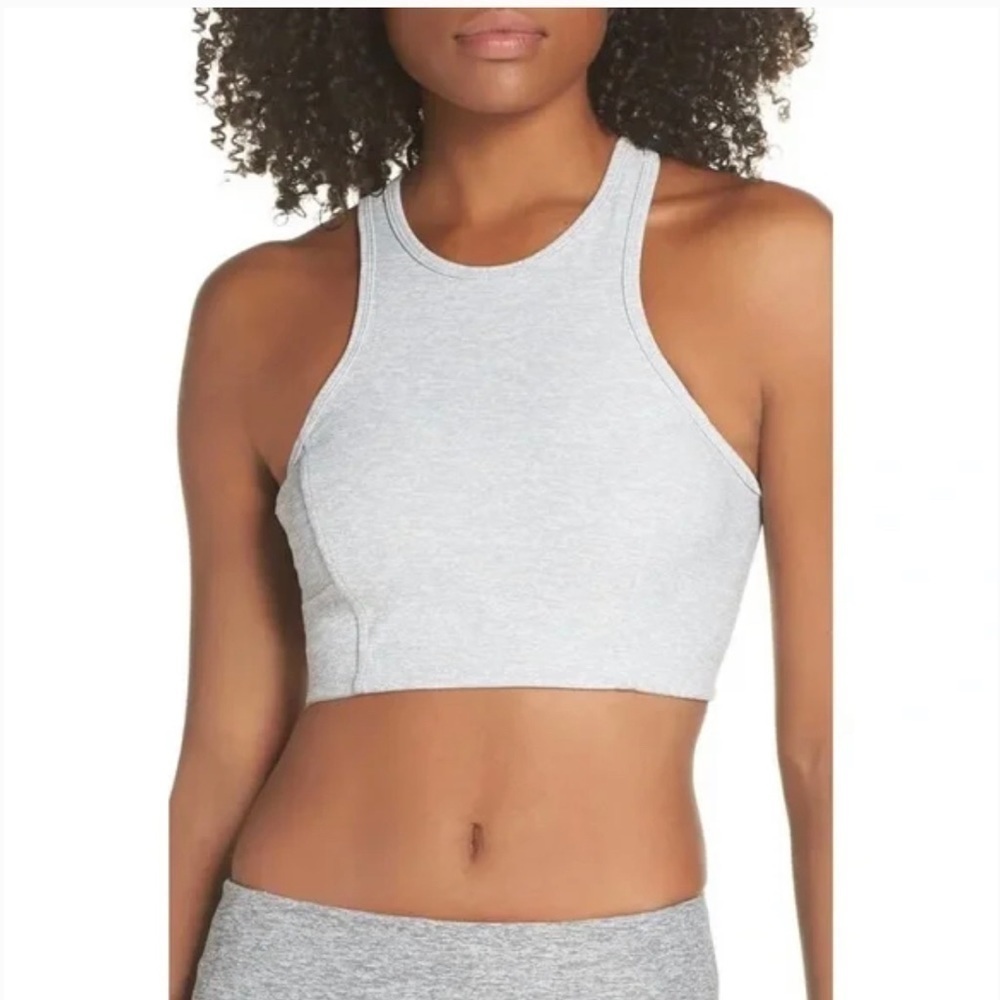 Outdoor Voices Athena Light Gray Crop Tank Sports Bra SZ XS